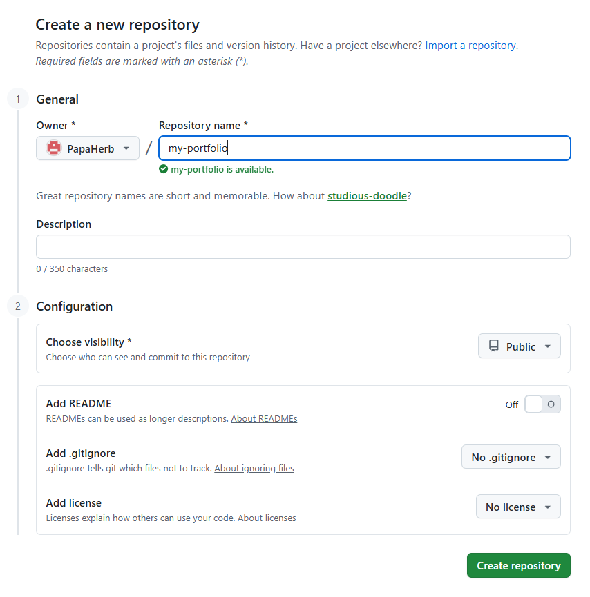 Creating a new GitHub repository